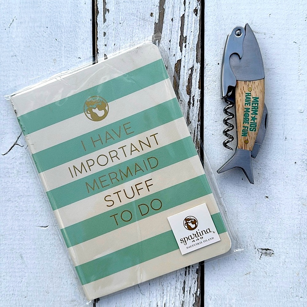 Spartina 449 Notebook and Mermaid Corkscrewe Set